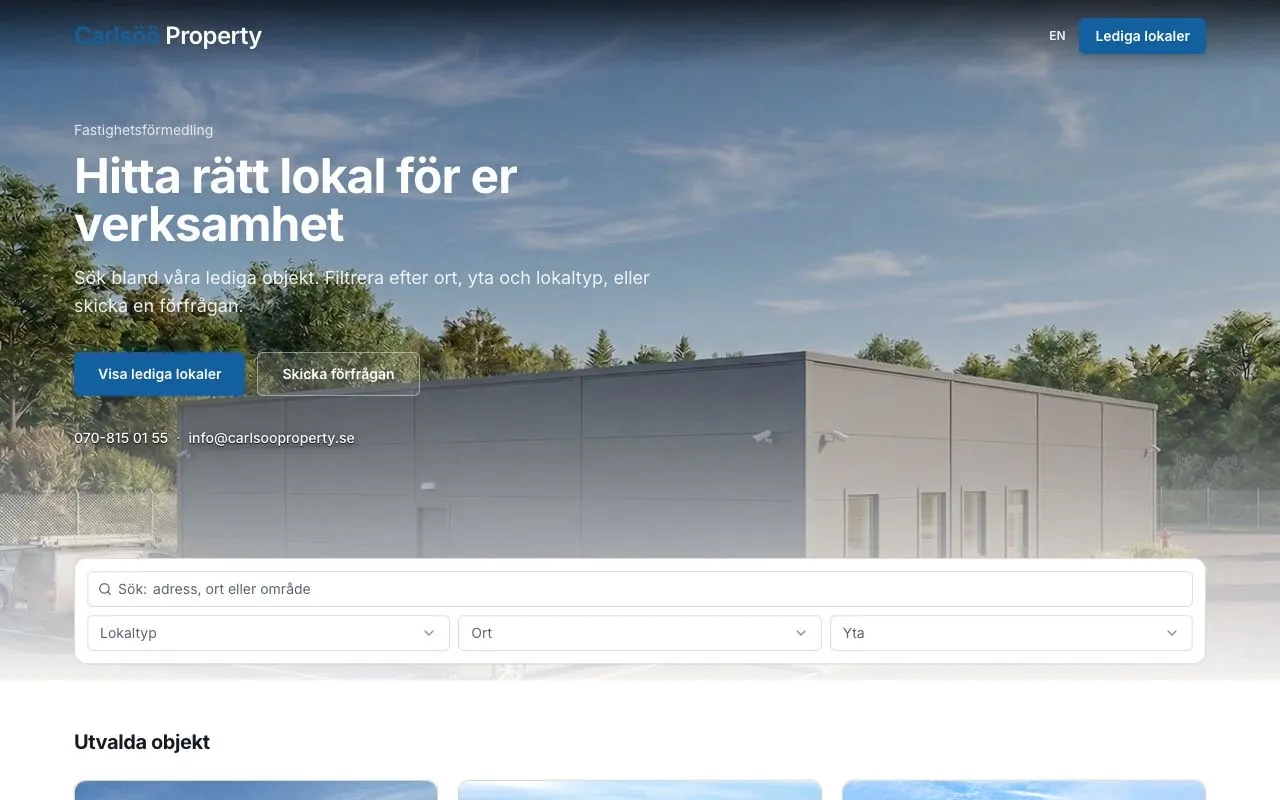 Webbplatsen Carlsöö Property