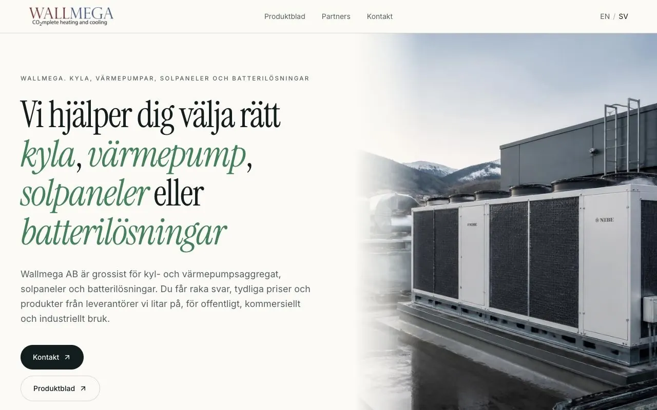 Webbplatsen Wallmega